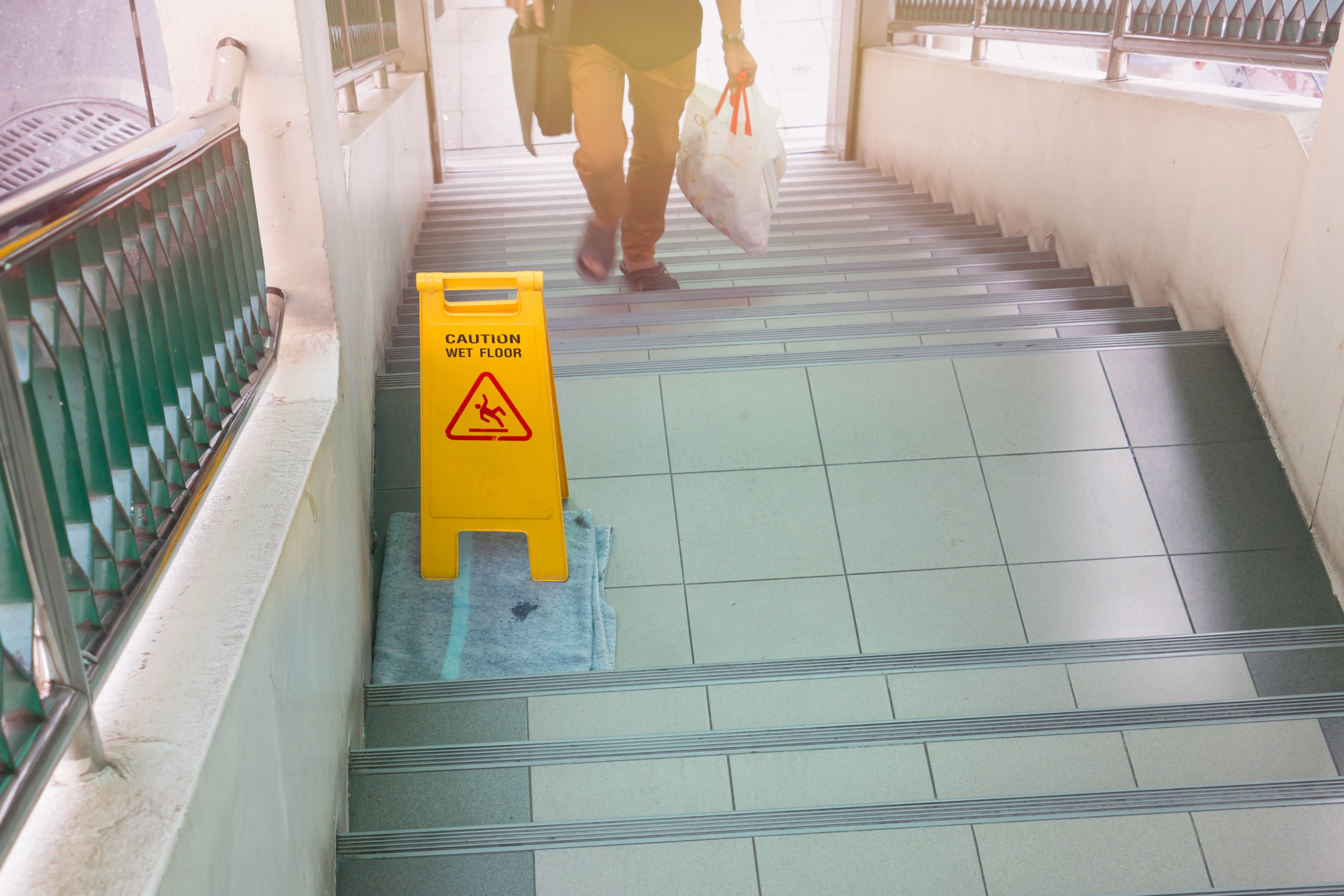 slippery floor sign